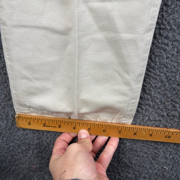 Nardelli Italy Mens 52 6R‎ Beige Cotton Linen Blend Pleated Trousers Pants - Picture 7 of 9